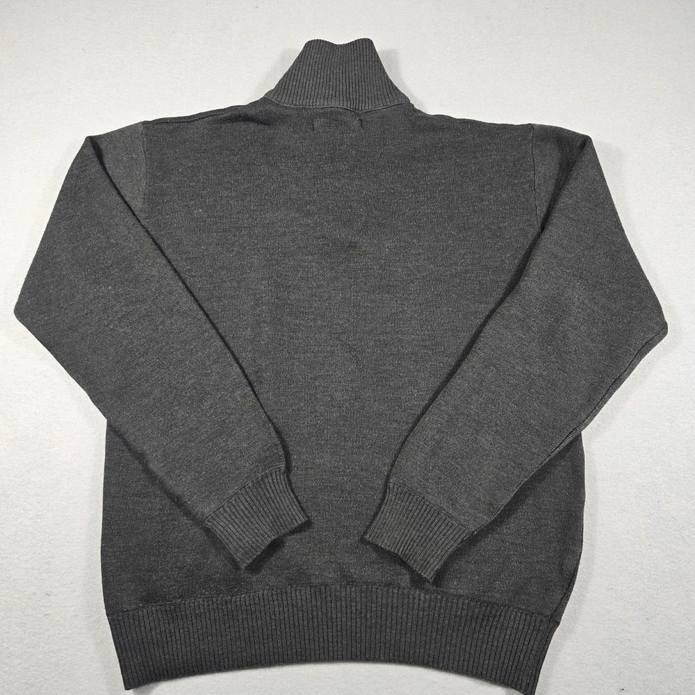East River Mens Large Gray Sweater Quarter‎ Zip Mock Neck Vintage Knit Pullover - Picture 6 of 10